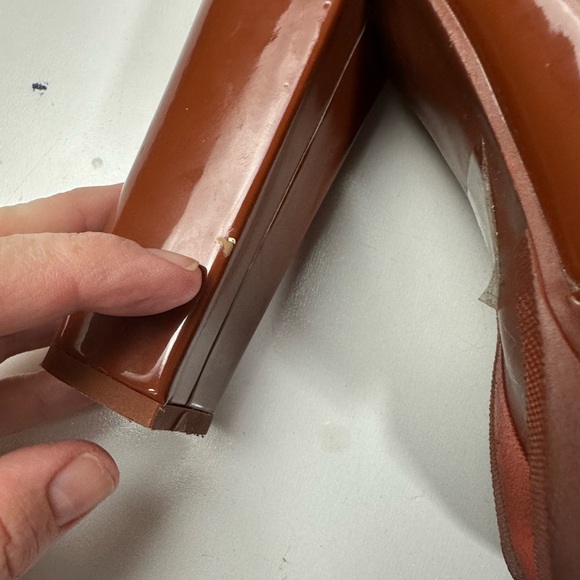 Azalea Wang X Dolls Kill Brown Patent Vegan Leather Rainy Days Boots 7.5 *READ* - Picture 12 of 16